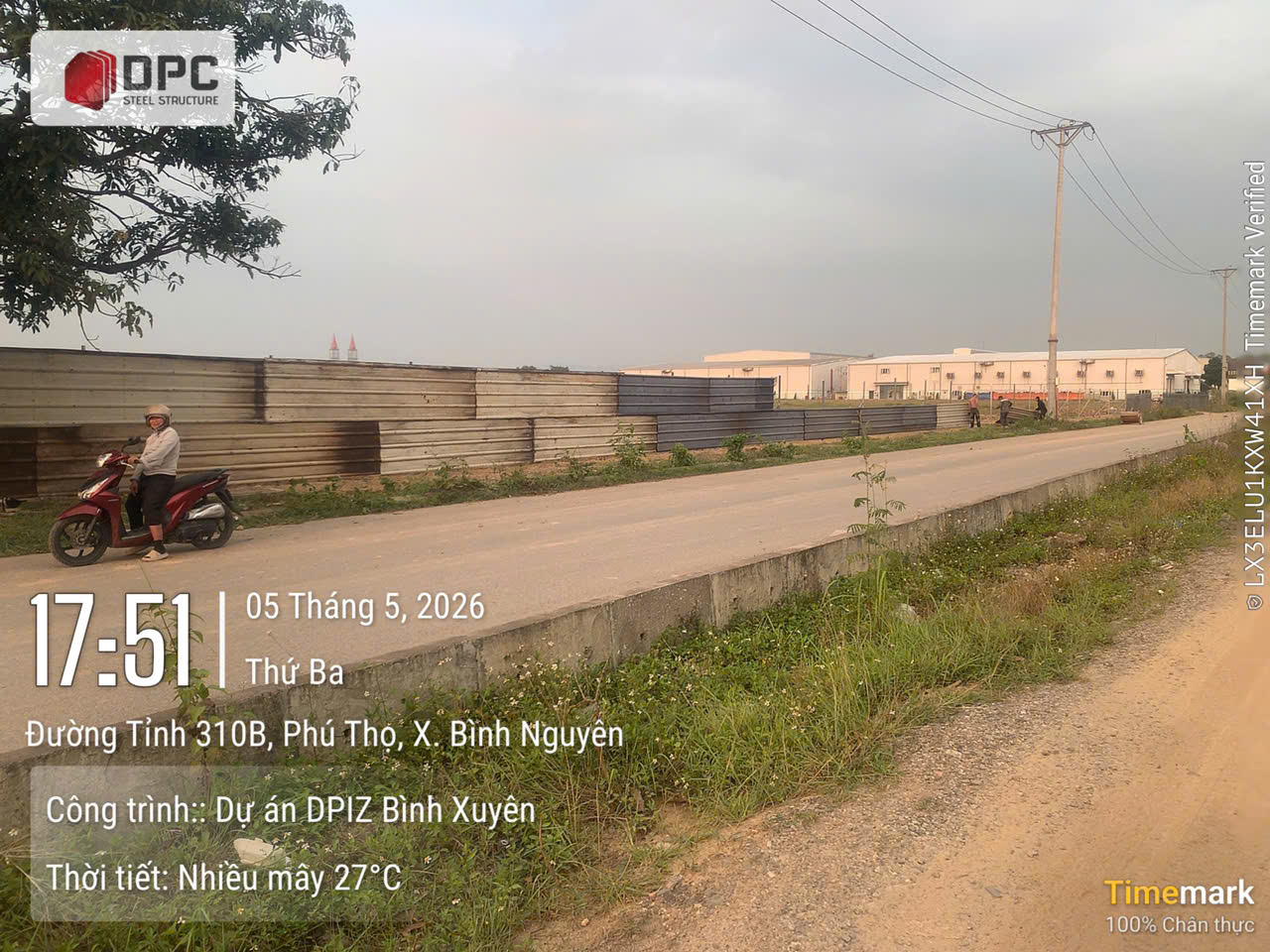 Báo cáo hiện trường dự án DPIZ Bình Xuyên ngày 05/05/2026 phục vụ công tác quản lý tiến độ thi công